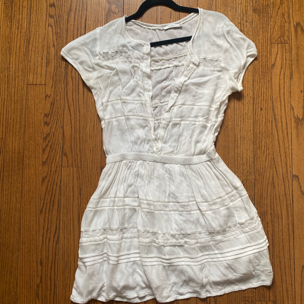 Talula white dress with cinched waist